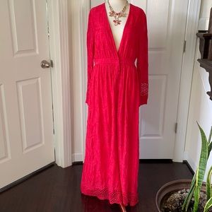 Olivia Culpo x Le Tote Embroidered Maxi Dress EUC